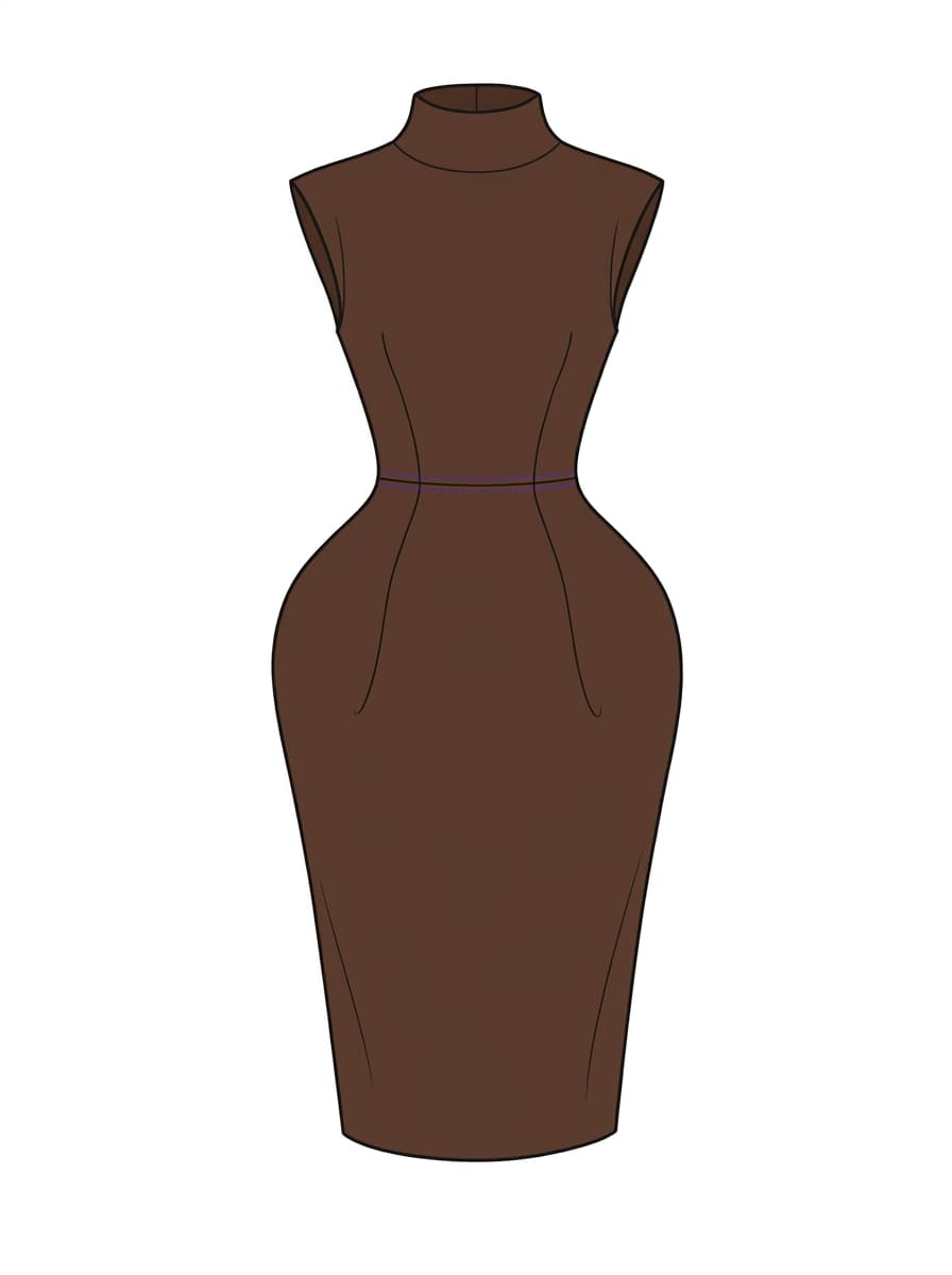 Chocolate leather dress sketch
