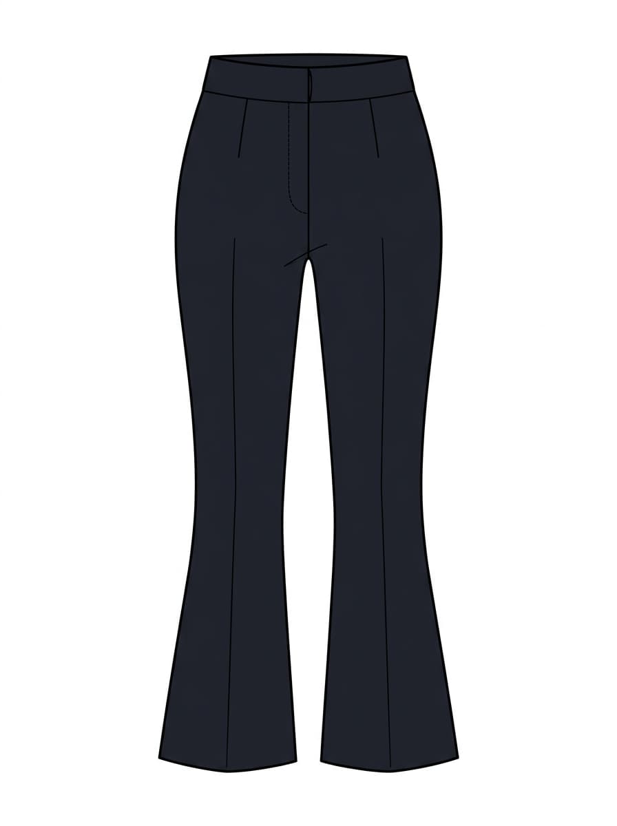 Ink kick-flare trouser sketch